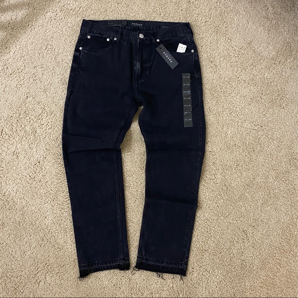 PACSUN washed frayed black jeans